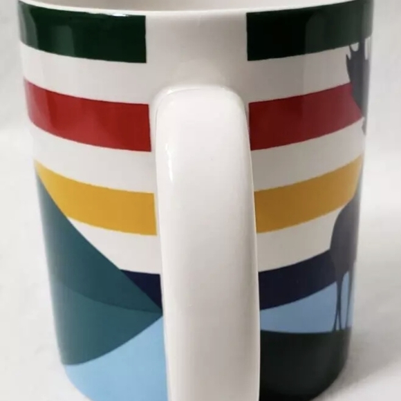 New Hudson Bay Multistipe Coffee Mug Cup Blanket Stripe Hunting Cabin Wildlife - Picture 5 of 7